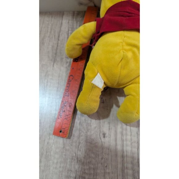 Winnie The Pooh Plush Toy With Red Shirt 11" Tall Disney Classic Cuddly Bear - Picture 8 of 8